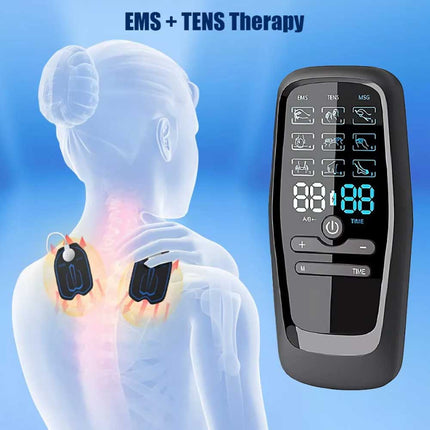 Electric Muscle Stimulator TENS Machine Back Pain Therapy Pulse Massager