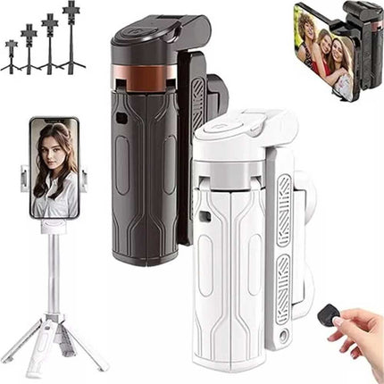Travel Mini Selfie Stick & 4-Leg Floor Stand, Universal Phone Mount