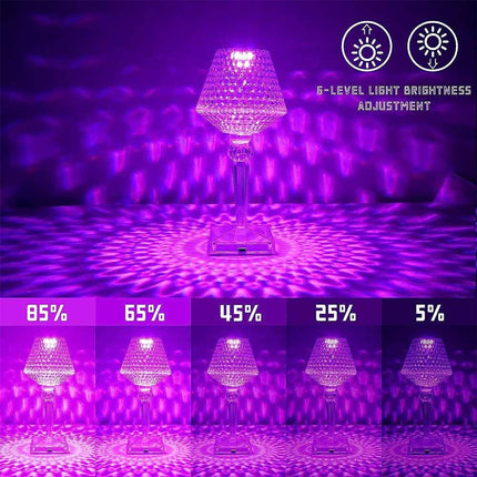 USB Rechargeable RGB Crystal Night Light Dimmable 16 Colors Bedside