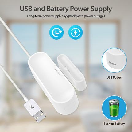 Smart Door Window Sensor Matter Thread WiFi Magnetic Alarm Phone Alert