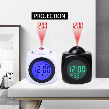 LED Display Projection Clock Temperature Projector Alarm Smart Time Digital