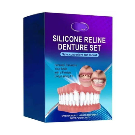 Comfort Fit Silicone Denture Set Temporary Teeth Veneers Dentures