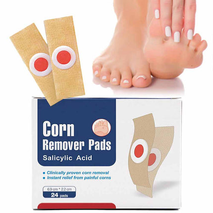 24pcs Gentle Corn Pads for Toes, Callus Removal Adhesive Pads for Feet