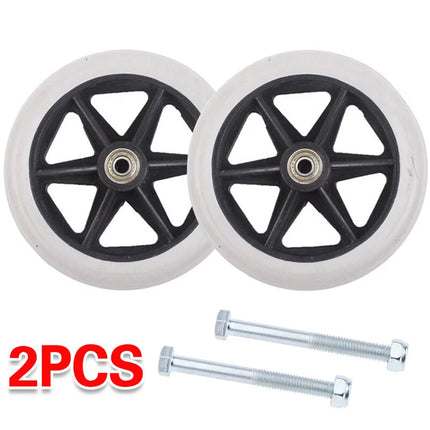 2X 7" Heavy Duty Wheelchair Front Wheels Smooth Caster Solid Replacement