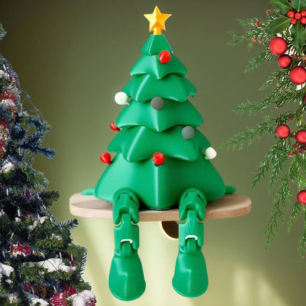 3D Printed Christmas Tree Desktop Decoration Movable Joints Tabletop