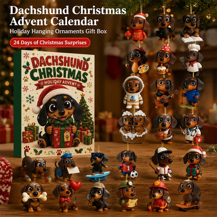 2026 Dachshund Advent Calendar 24 Days Christmas Countdown Acrylic Ornament