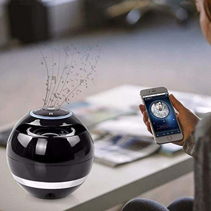 Portable Bluetooth Sphere Speaker, Mini LED Light, Outdoor USB Rechargeable