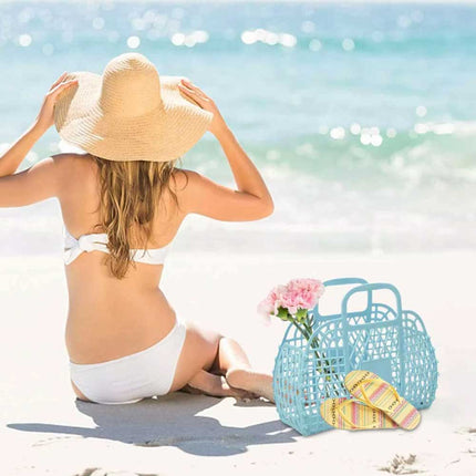 Jelly Beach Bag Reusable Tote Purse Girls Bright Gift Basket