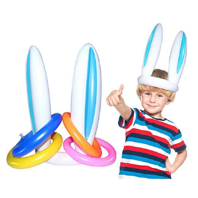 21 Piece Easter Inflatable Bunny Ears Toss Game Family Party Decor