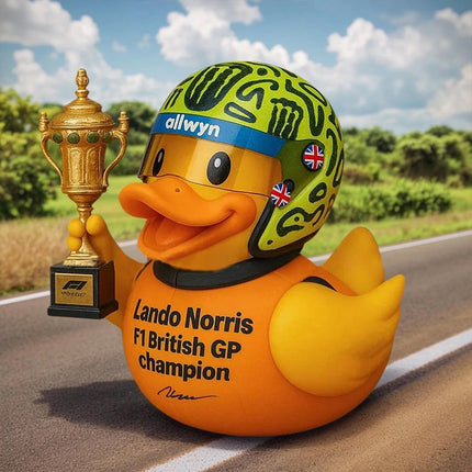 Lando Norris F1 Champion Duck Resin Figurine 2025 British GP Funny Ornament