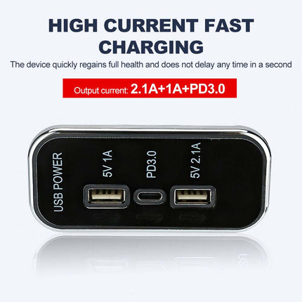 12V-24V Car Charger Dual USB+PD 3-Port Panel 36W Fast Charging