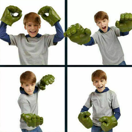 Green Monster Smash Hands Pair Cosplay Soft Gloves Party Toy