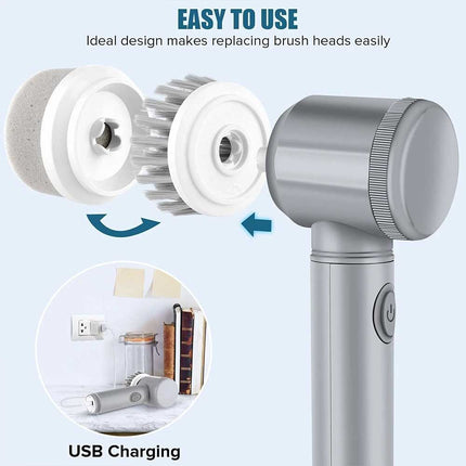 Cordless Electric Spin Scrubber Powerful Turbo Cleaning Brush Rechargeable