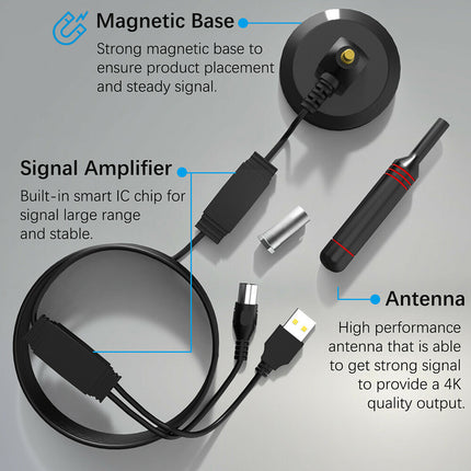 Indoor Outdoor Digital TV Antenna 300 Mile Range, HDTV Amplifier Signal Booster