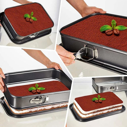 Non-Stick 28cm Springform Cake Tin Rectangular Baking Bakeware