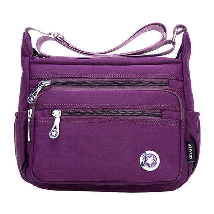 Canvas Messenger Bag Women Multi Pockets Cross Body Shoulder Handbag