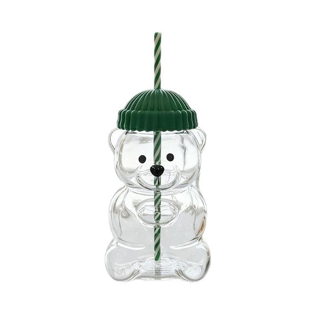 2026 Barista Star Bear Limited Edition Glass Cup 20oz with Straw Gift