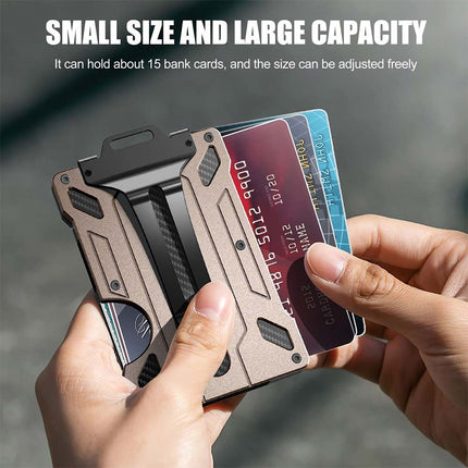 RFID Blocking Aluminum Card Holder Slim Wallet for Men with Money Clip