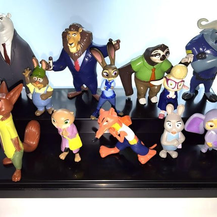 12pcs Zootopia Zootropolis Judy Hopps Nick Wilde Mr Big Mini Doll PVC Figures Set