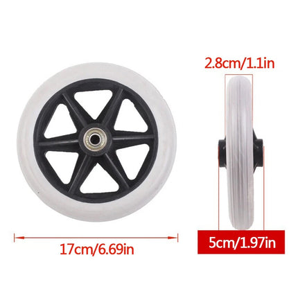 2X 7" Heavy Duty Wheelchair Front Wheels Smooth Caster Solid Replacement