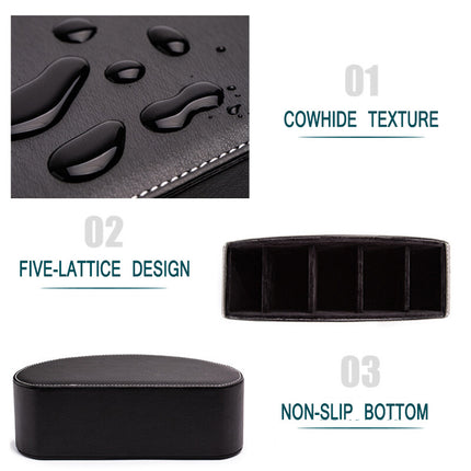PU Leather Remote Control Holder Storage Box Phone TV Desk Organizer Home