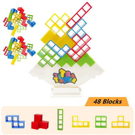 Tetra Tower Game: Stacking Balance Blocks, Educational Toy for Adults