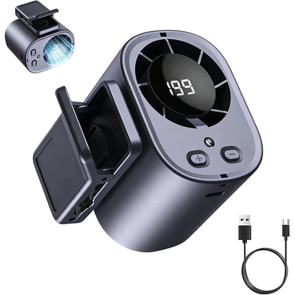 360° Rotating Car Clip-On Air Conditioner Fan with LED Display Cold Air