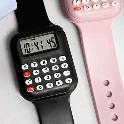 2026 New Kids Rubber Strap Calculator Watch for Girls Students School