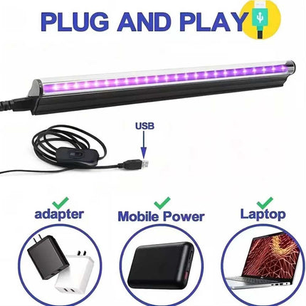 24LED USB UV Ultraviolet Strip Light Bar - Club Party Blacklight Lamp