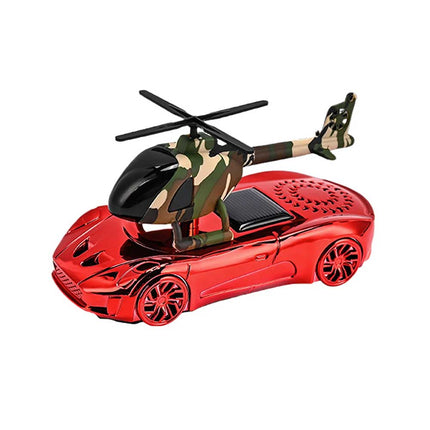Car Air Freshener Solar Helicopter Rotating Hanging Ornament