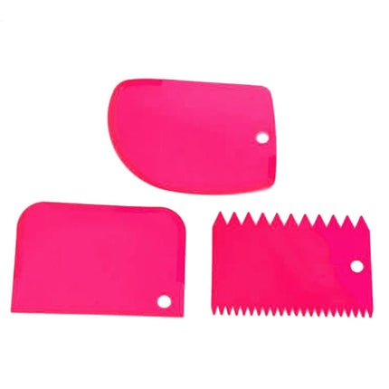 3-Piece Plastic Spatula Set for Creaming, Cake Decorating & Baking Kitchen Tool