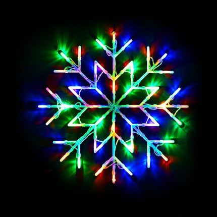 Multicoloured 35cm 50 LED Light Up Christmas Window Star USB Powered