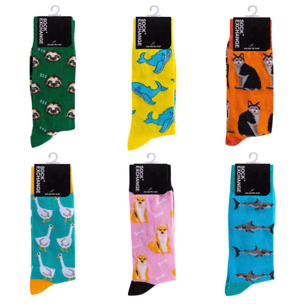 6 Pairs Funny Novelty Socks One Size 5-13 for Men and Women