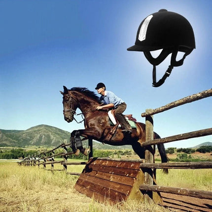 Adjustable Horse Riding Helmet Half Cover Safety Black 58cm