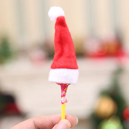 20X Christmas Mini Santa Hat Lollipop Wrap Xmas Party Decor