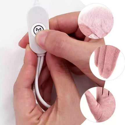 USB Heated Gloves Women Hand Warmer Ladies Winter Warm Gloves