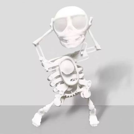 3D Dancing Skeleton Toy, Clockwork Spring Self-Moving Swinging Bobblehead