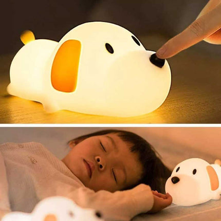 LED Silicone Puppy Touch Night Light Rechargeable Cute Bedroom Decor