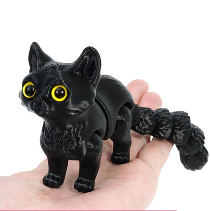 3D Printed Cat Toy with Articulated Joints 16CM – PLA Fidget Figurine Gift