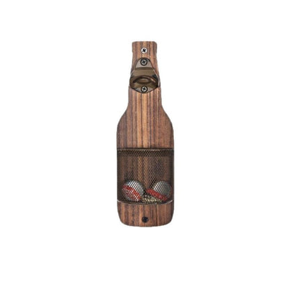 Wall-Mounted Beer Bottle Opener with Cap Catcher for Kitchen & Bar