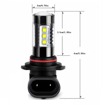 2PCS 9006 HB4 LED Bulbs 6500K White for Car Fog Light Headlight
