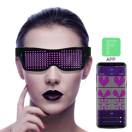 LED Bluetooth Glasses APP Programmable Text for Raves DJ EDM Events