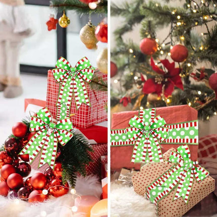 4pcs Christmas Wired Ribbon 2.5In 20Yards for Wreaths Bows DIY