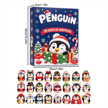 24 Days Christmas Countdown 3D Penguin Theme Animal Figure Decors