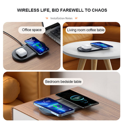 PISEN 3-in-1 Transparent Charging Dock for iPhone AirPods Apple Watch
