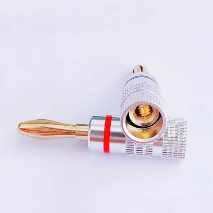 Professional Banana Plugs 8 Pack 24K Gold Plated HiFi Red Black