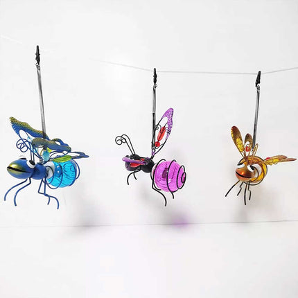 Solar Bee Light Hanging Waterproof Outdoor Tree Ornament Garden Decor