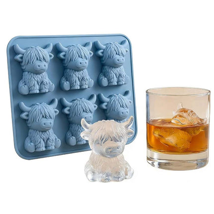 3D Highland Cow Silicone Ice Cube Mold Mini Cute Tray