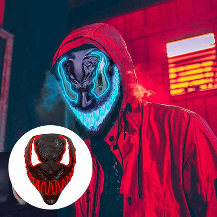 Halloween Venom Mask LED Light Up Neon Mask Scary Costume Cosplay