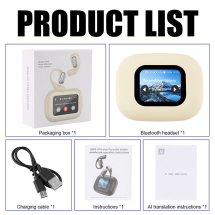 Bluetooth AI Translation Earphones, 144+ Languages Live Interpreter Earbuds